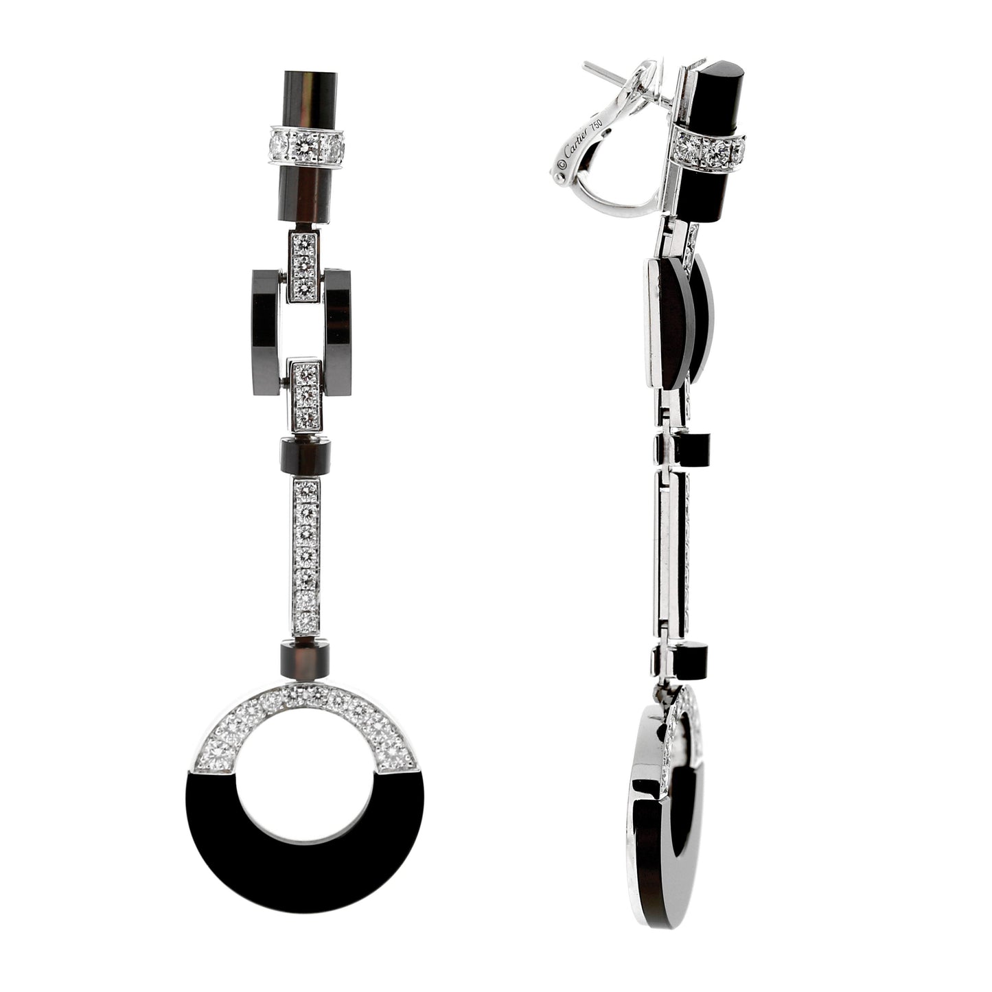 Carthttier Ceramic 18k White Gold Diamond Drop Necklace Suite