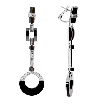 Carthttier Ceramic 18k White Gold Diamond Drop Necklace Suite