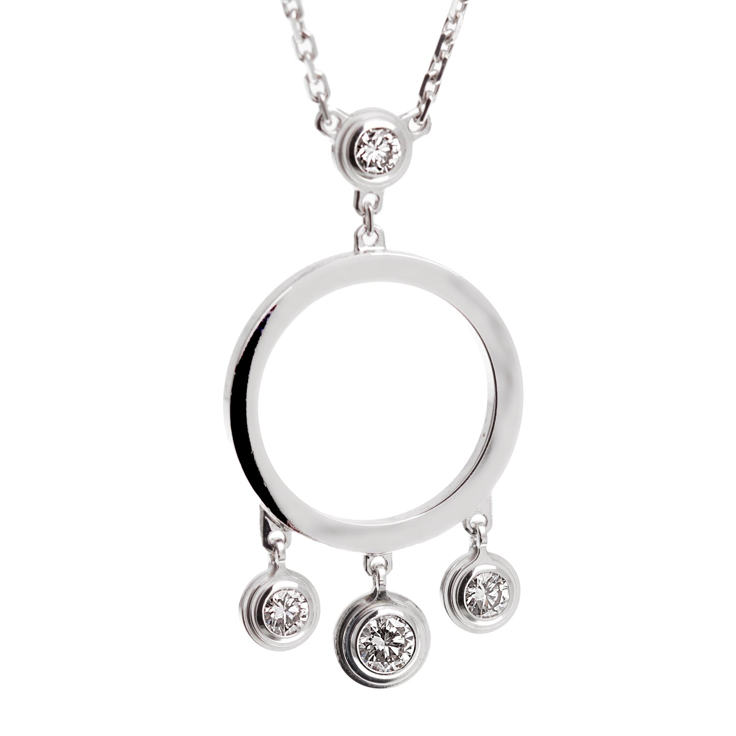 Carthttier Diamants Legers White Gold Diamond Pendant Necklace