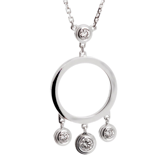 Carthttier Diamants Legers White Gold Diamond Pendant Necklace
