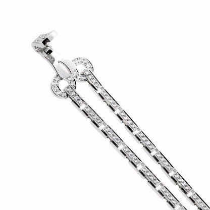 Carthttier Diamond Double Row Agrafe Gold Bracelet