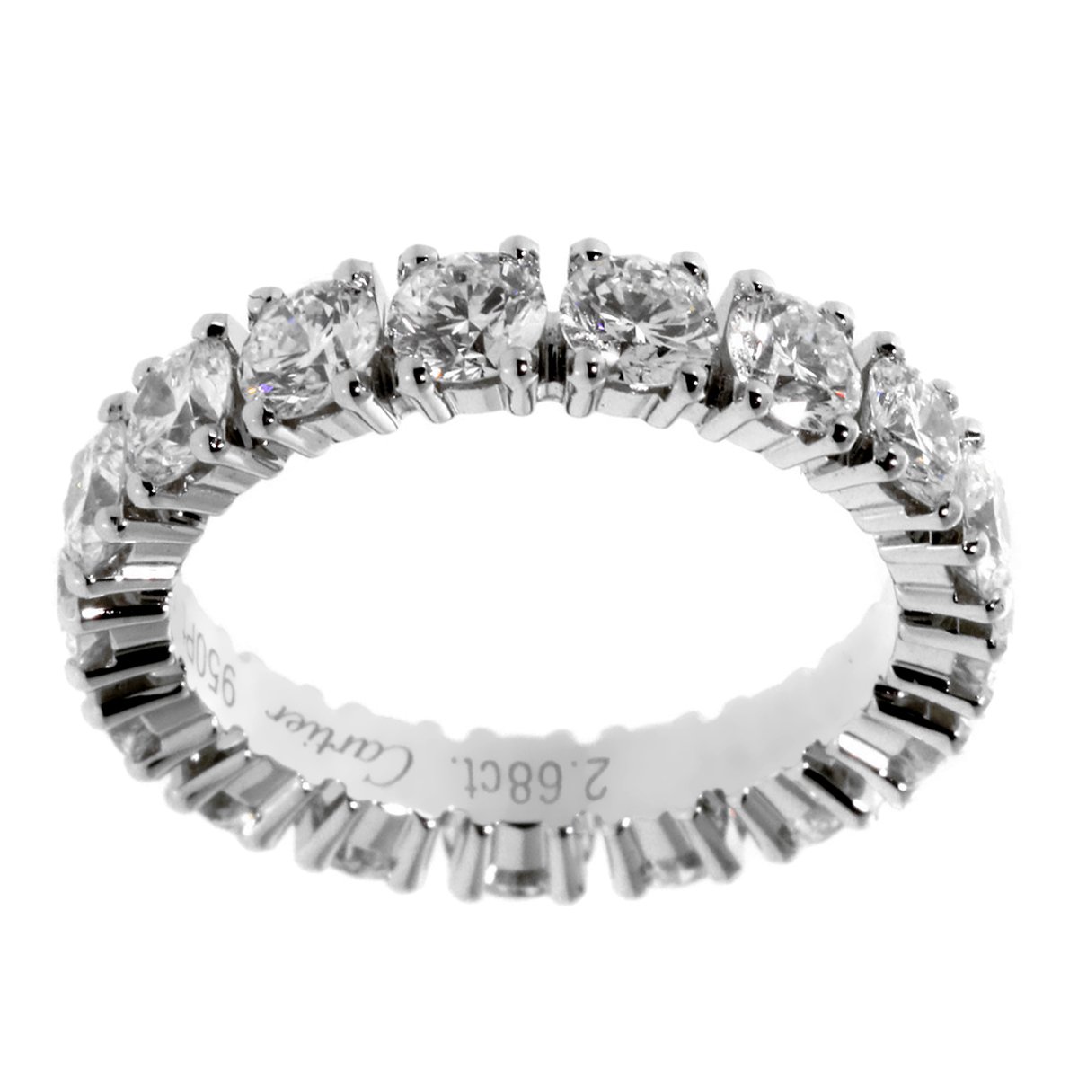 Carthttier Diamond Eternity Platinum 2.68ct Ring