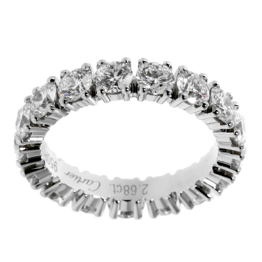 Carthttier Diamond Eternity Platinum 2.68ct Ring