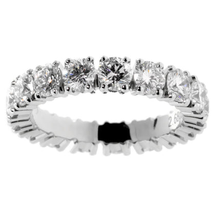 Carthttier Diamond Eternity Platinum 2.68ct Ring