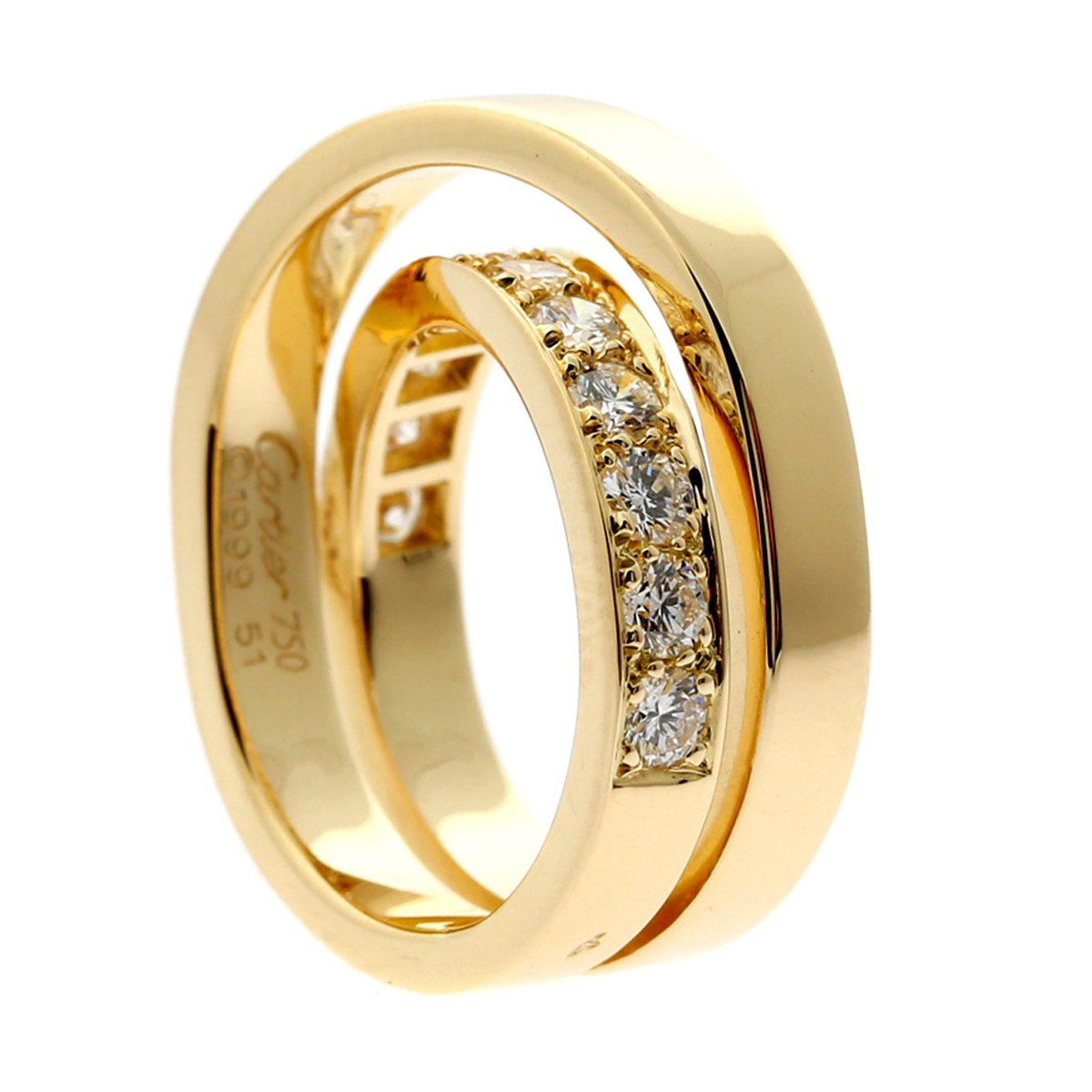 Carthttier Diamond Gold Crossover Ring