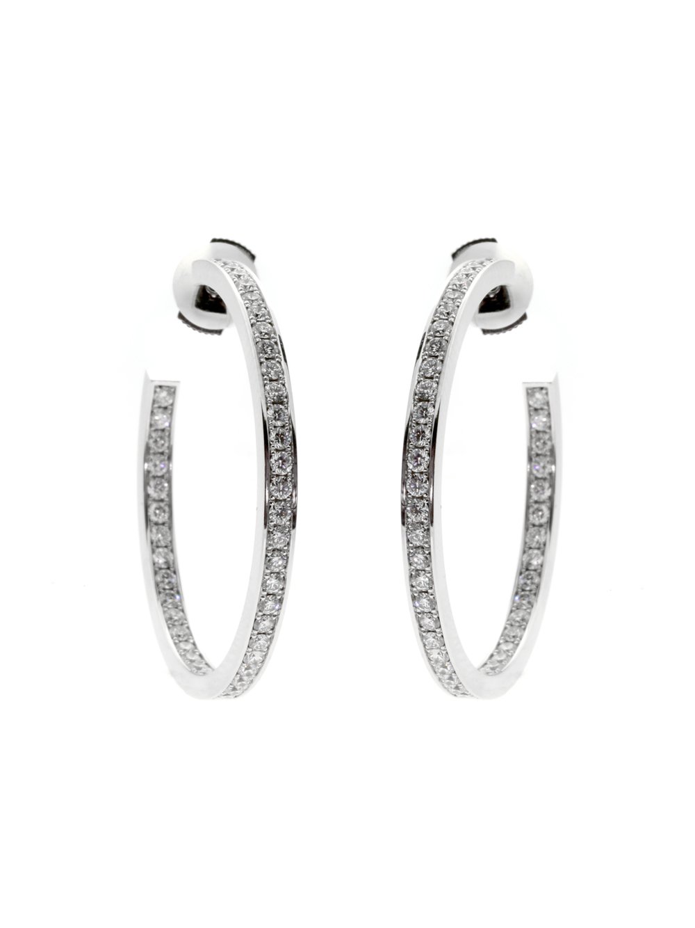 Carthttier Diamond Gold Hoop Earrings