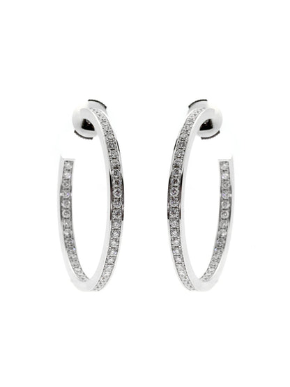 Carthttier Diamond Gold Hoop Earrings