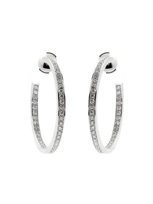 Carthttier Diamond Gold Hoop Earrings