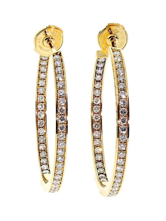 Carthttier Diamond Gold Hoop Earrings