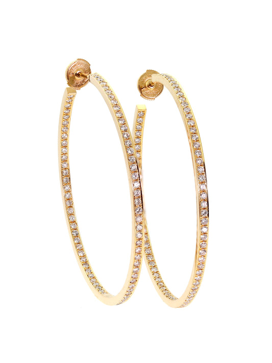 Carthttier Diamond Gold Hoop Large Earrings