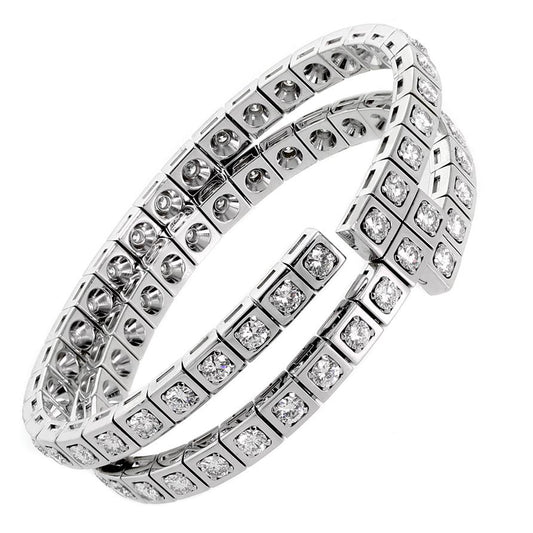 Carthttier Diamond Gold Wrap Tennis Bracelet