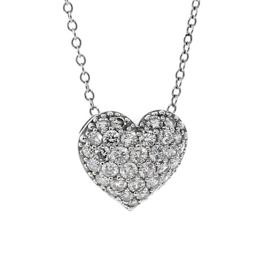 Carthttier Diamond Heart Platinum Necklace
