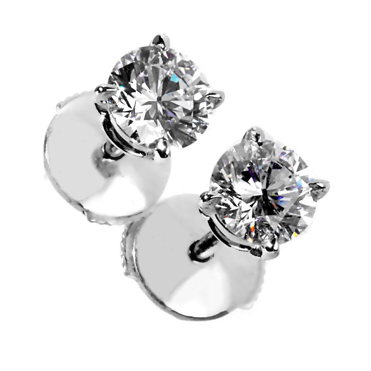 Carthttier Diamond Stud Platinum Earrings