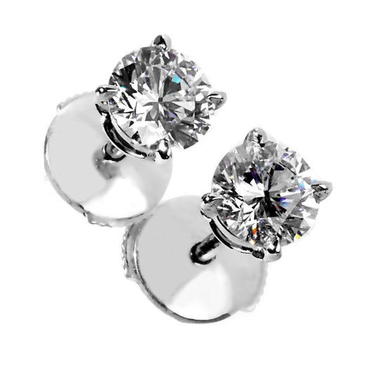 Carthttier Diamond Stud Platinum Earrings