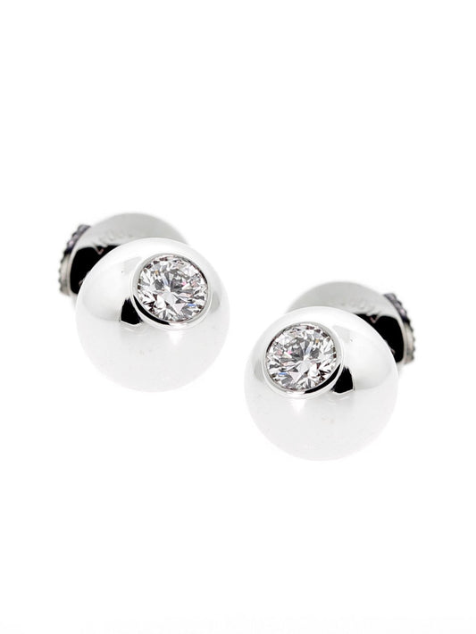 Carthttier Diamond Stud White Gold Earrings