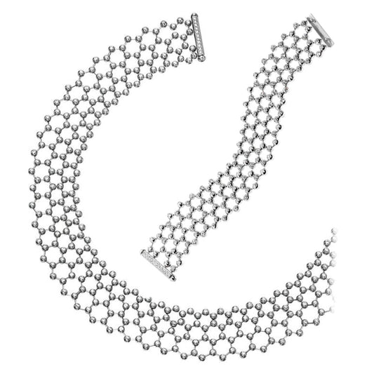 Carthttier Diamond Tennis Necklace & Bracelet Suite