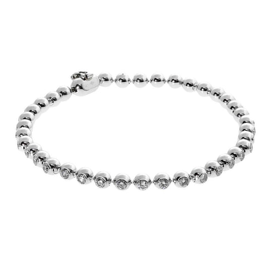 Carthttier Diamond Tennis White Gold Bracelet