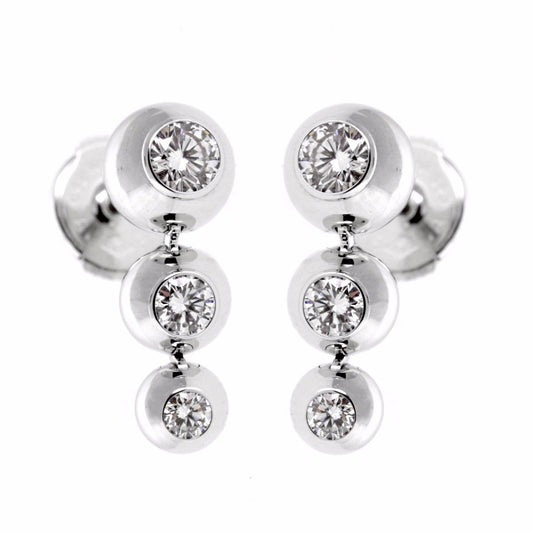 Carthttier Diamond White Gold Drop Earrings