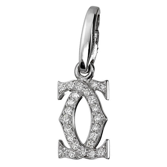 Carthttier Double C Diamond Charm Gold Pendant