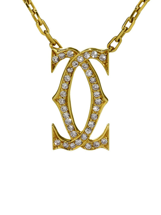 Carthttier Double C Diamond Gold Necklace