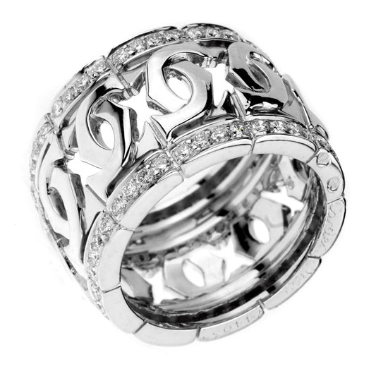 Carthttier Double C Diamond White Gold Ring
