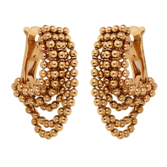 Carthttier Draperie 18 Karat Yellow Gold Drop Earrings