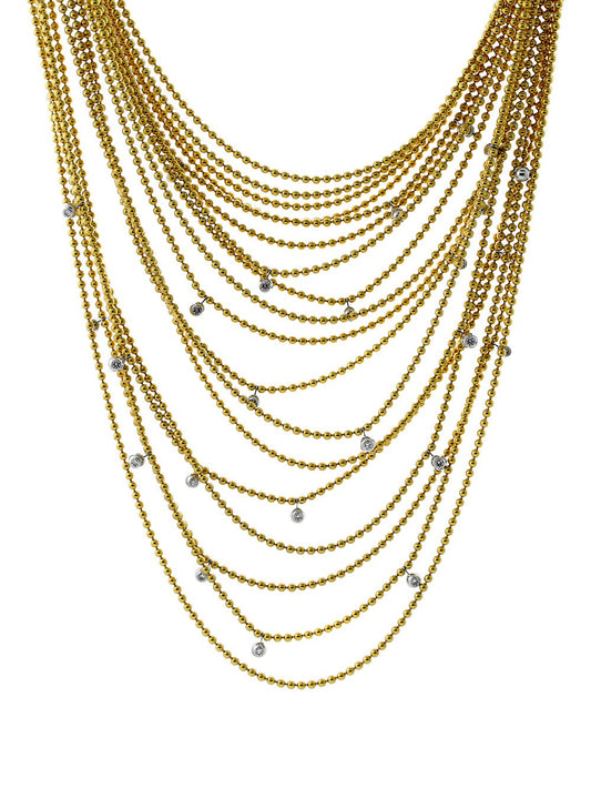 Carthttier Draperie de Decollete Diamond Gold Necklace