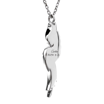 Carthttier Fauna Flora Diamond 18k White Gold Bird Pendant Necklace