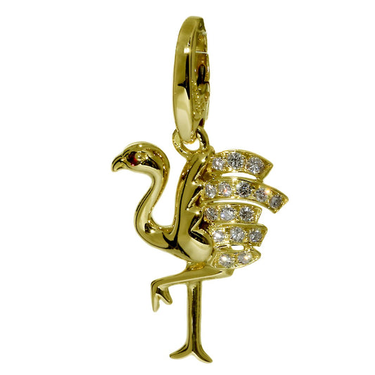 Carthttier Flamingo Diamond Gold Charm