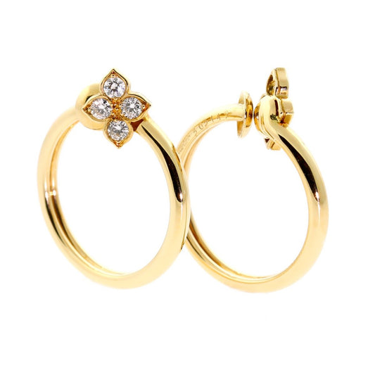 Carthttier Flower Diamond Gold Earrings