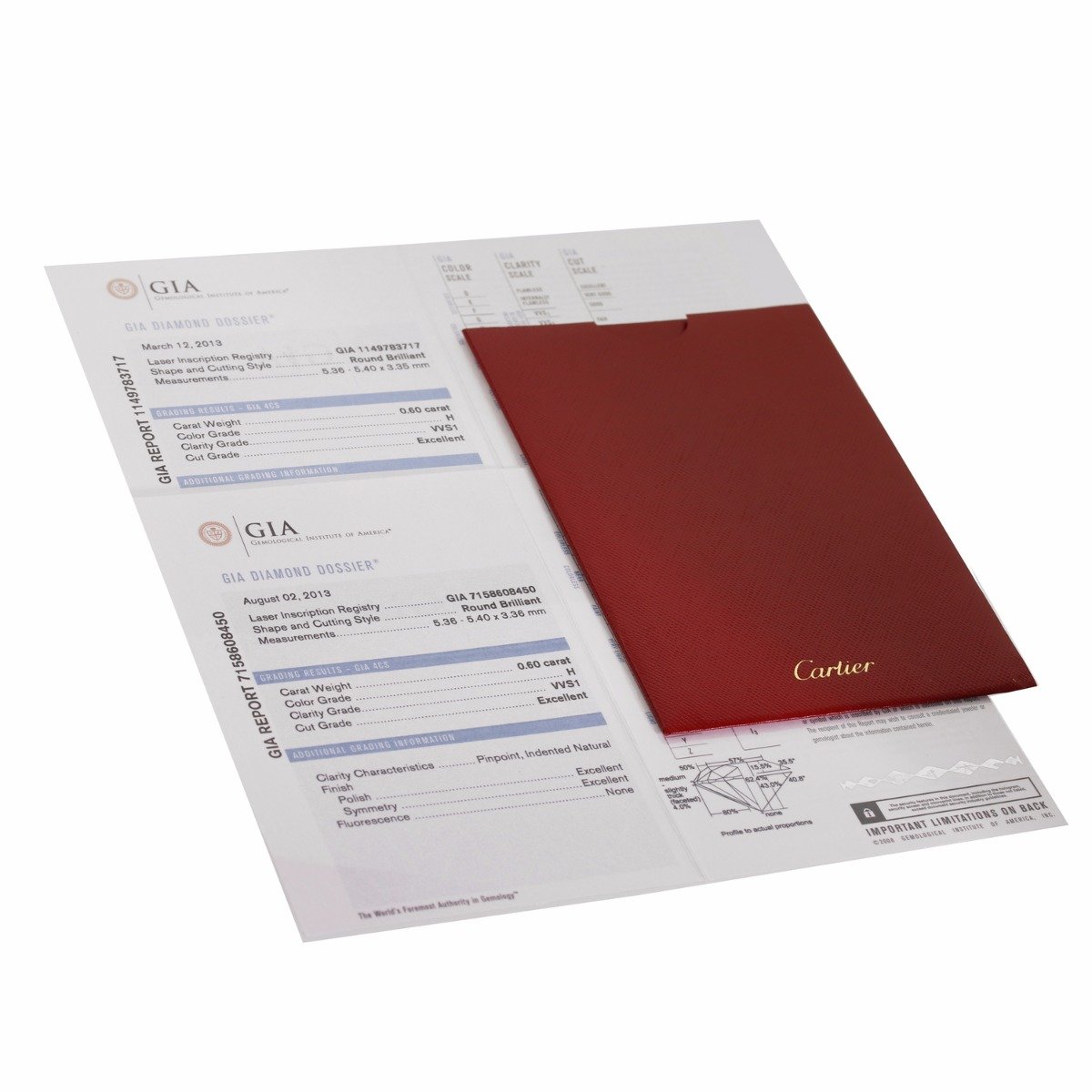 Carthttier GIA Certified 1.20 Carat Diamond Stud Earrings