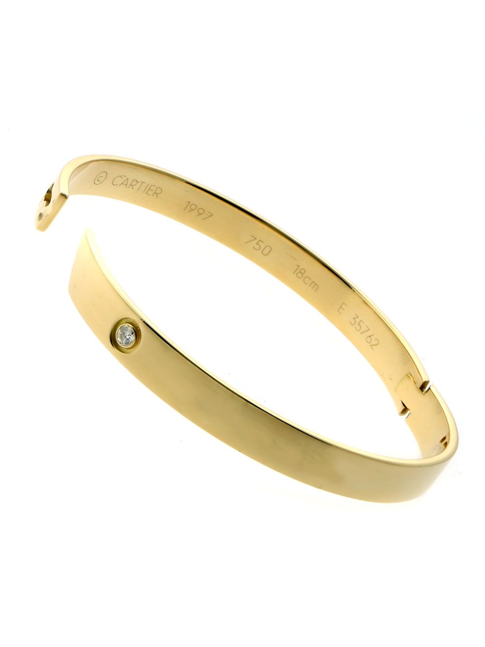Carthttier Gold Anniversary Diamond Bangle Bracelet