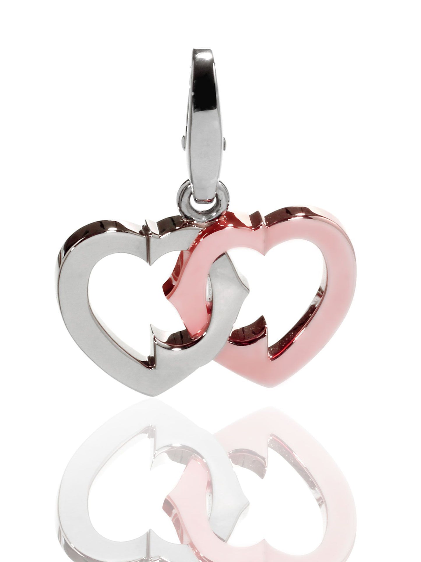 Carthttier Heart Charm Pendant White & Rose Gold