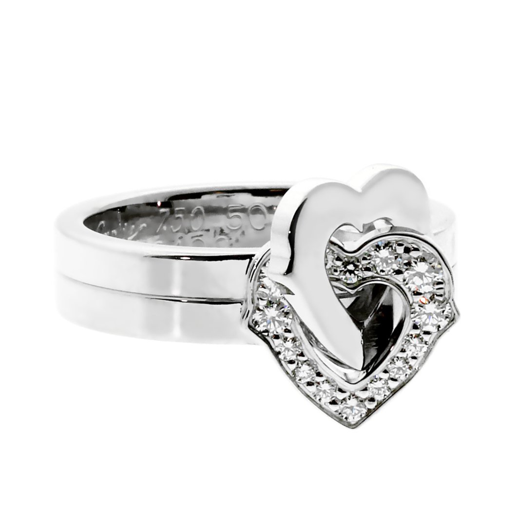 Carthttier Heart Diamond White Gold Ring