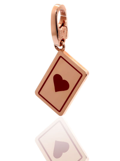 Carthttier Heart Playing Card Charm Rose Gold Pendant