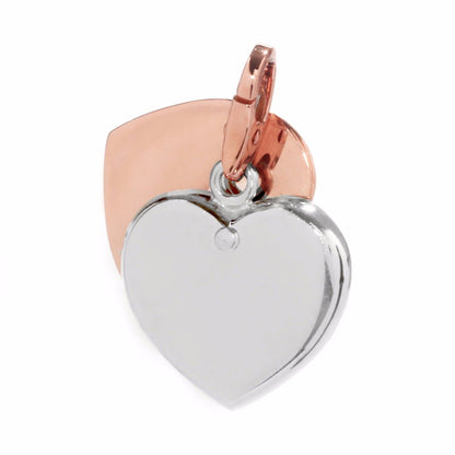 Carthttier Heart Vintage 18k White & Rose Gold Charm Pendant