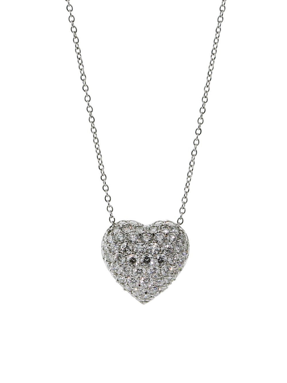 Carthttier High Jewelry Heart Diamond Necklace in Platinum