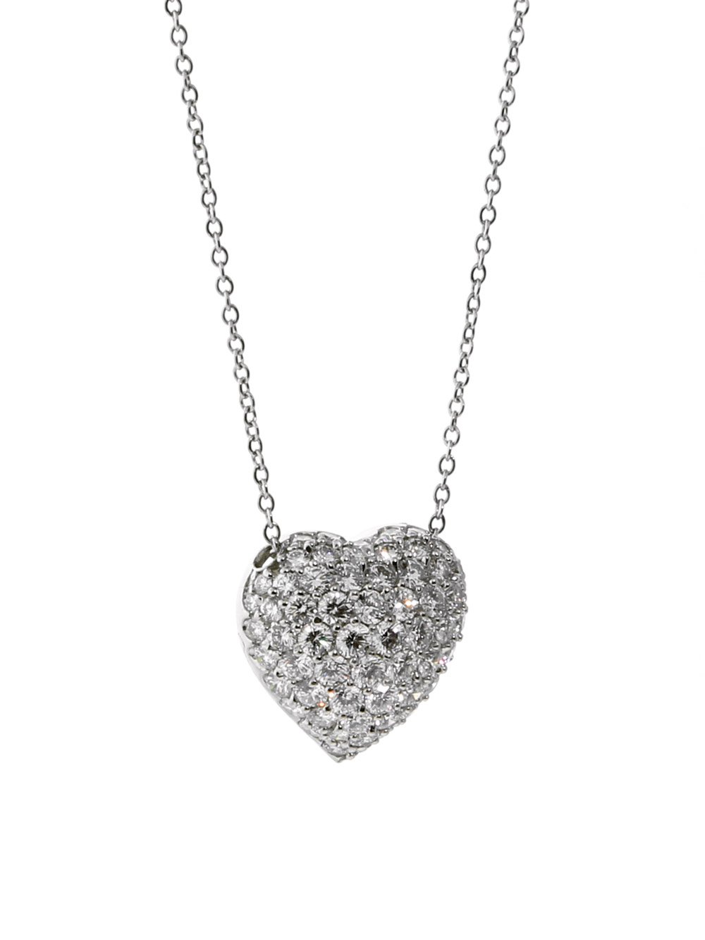 Carthttier High Jewelry Heart Diamond Necklace in Platinum