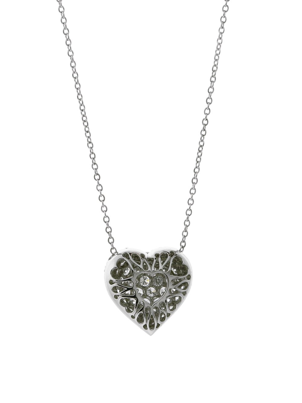 Carthttier High Jewelry Heart Diamond Necklace in Platinum