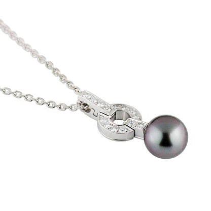 Carthttier Himalia Pearl Diamond 18k White Gold Pendant Necklace
