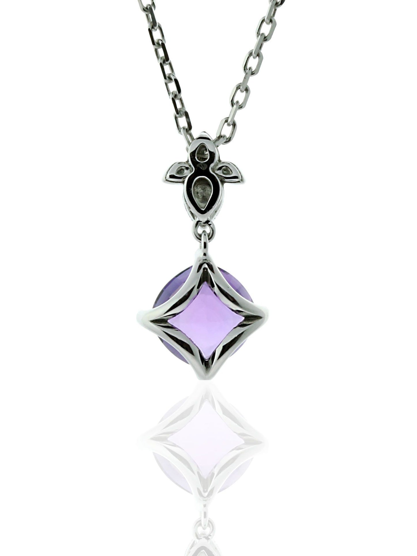 Carthttier Inde Mysterieuse Diamond Amethyst Necklace in 18k White Gold