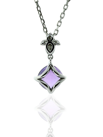 Carthttier Inde Mysterieuse Diamond Amethyst Necklace in 18k White Gold