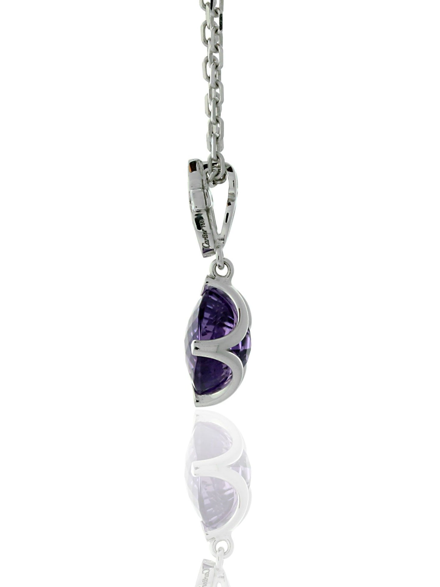 Carthttier Inde Mysterieuse Diamond Amethyst Necklace in 18k White Gold