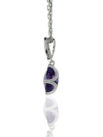 Carthttier Inde Mysterieuse Diamond Amethyst Necklace in 18k White Gold