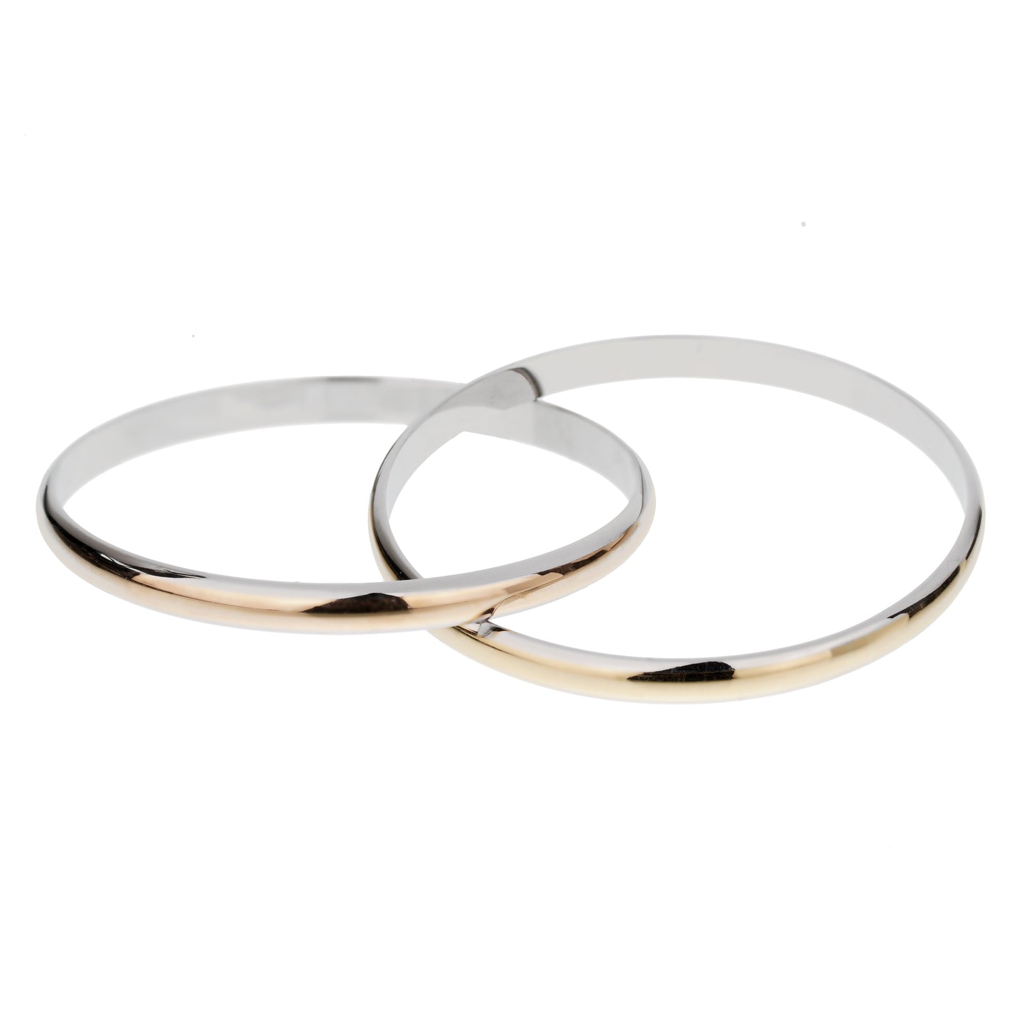 Carthttier Interlocking 18k Rose & Yellow Gold Stainless Bangle