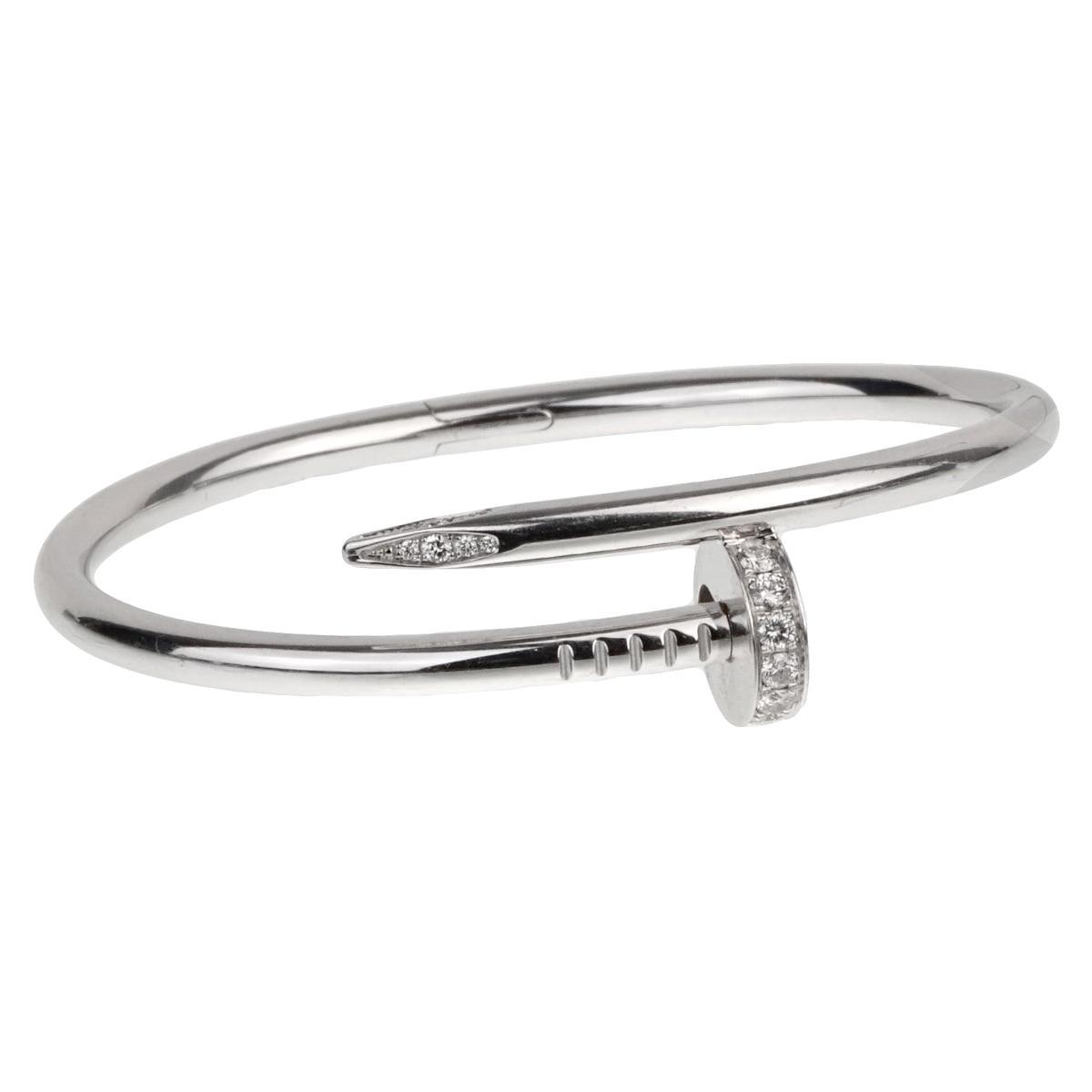 Carthttier Juste Un Clou White Gold Diamond Bangle Bracelet