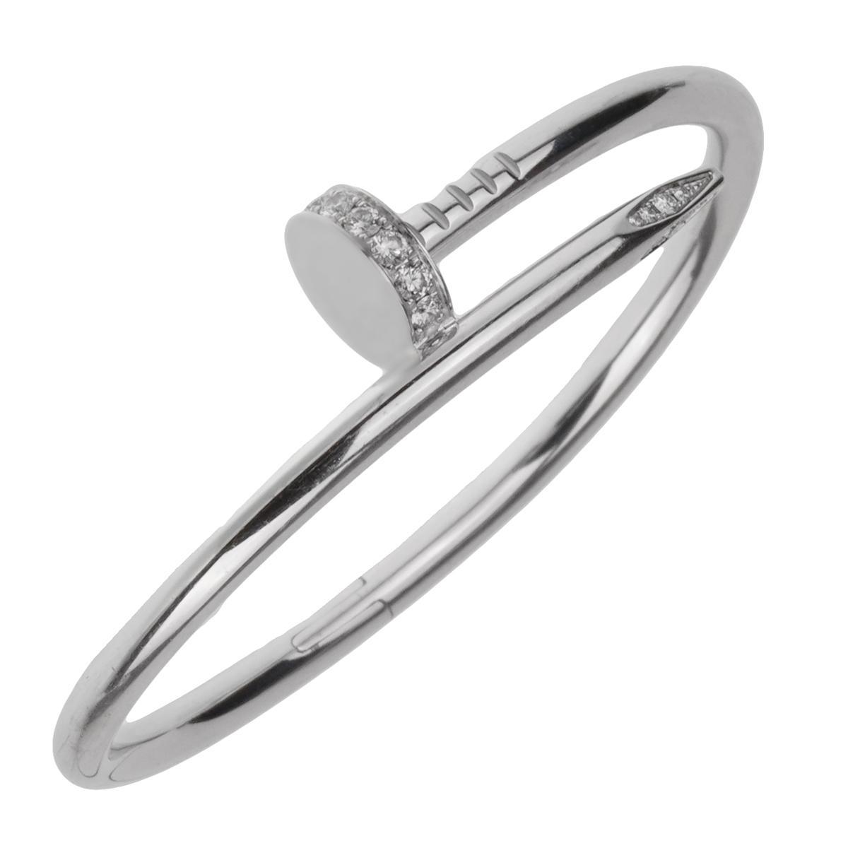 Carthttier Juste Un Clou White Gold Diamond Bangle Bracelet