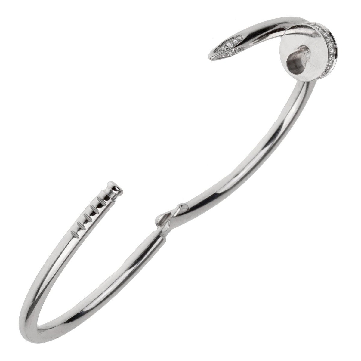 Carthttier Juste Un Clou White Gold Diamond Bangle Bracelet