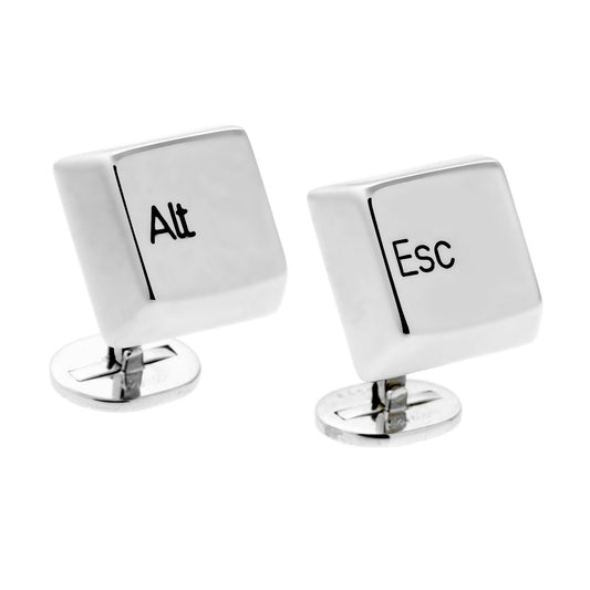 Carthttier Keyboard White Gold Cufflinks