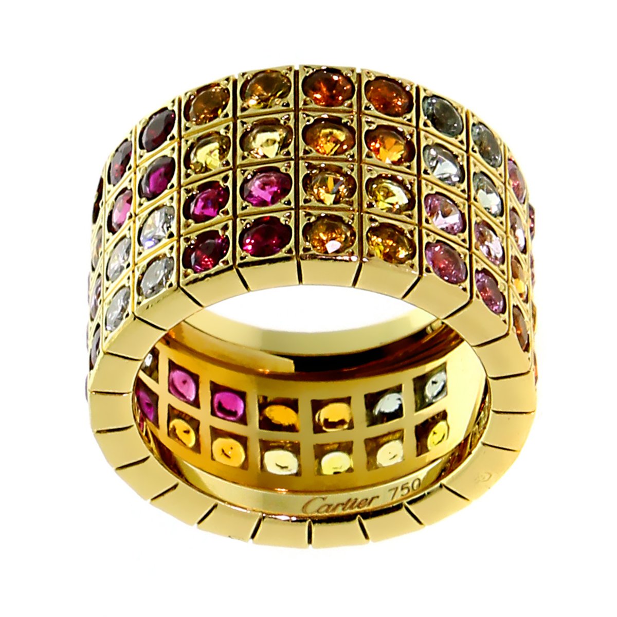 Carthttier Lanieres Multicolor Sapphire Diamond Gold Ring